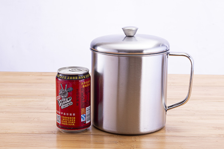 秀禧 不锈钢茶缸马克杯不锈钢不锈钢大茶缸子超大号带盖泡面碗老式