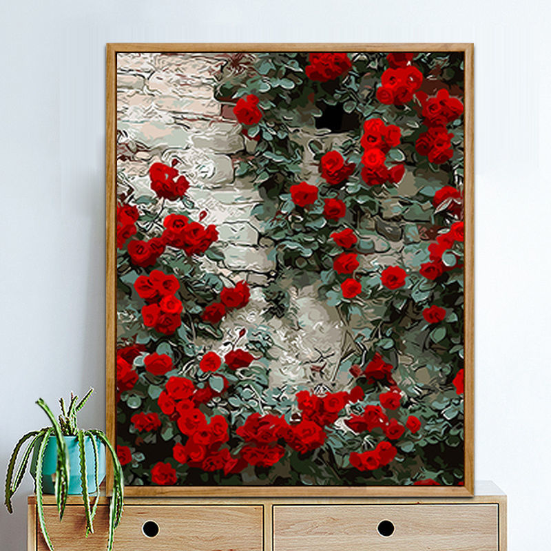 数字油画定制创意 diy数字油画手工手绘向日葵油彩画填色涂鸦数码减压