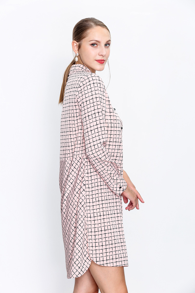 喀啦carablue女装时尚休闲修身中长款衬衣裙 黑色b1 as