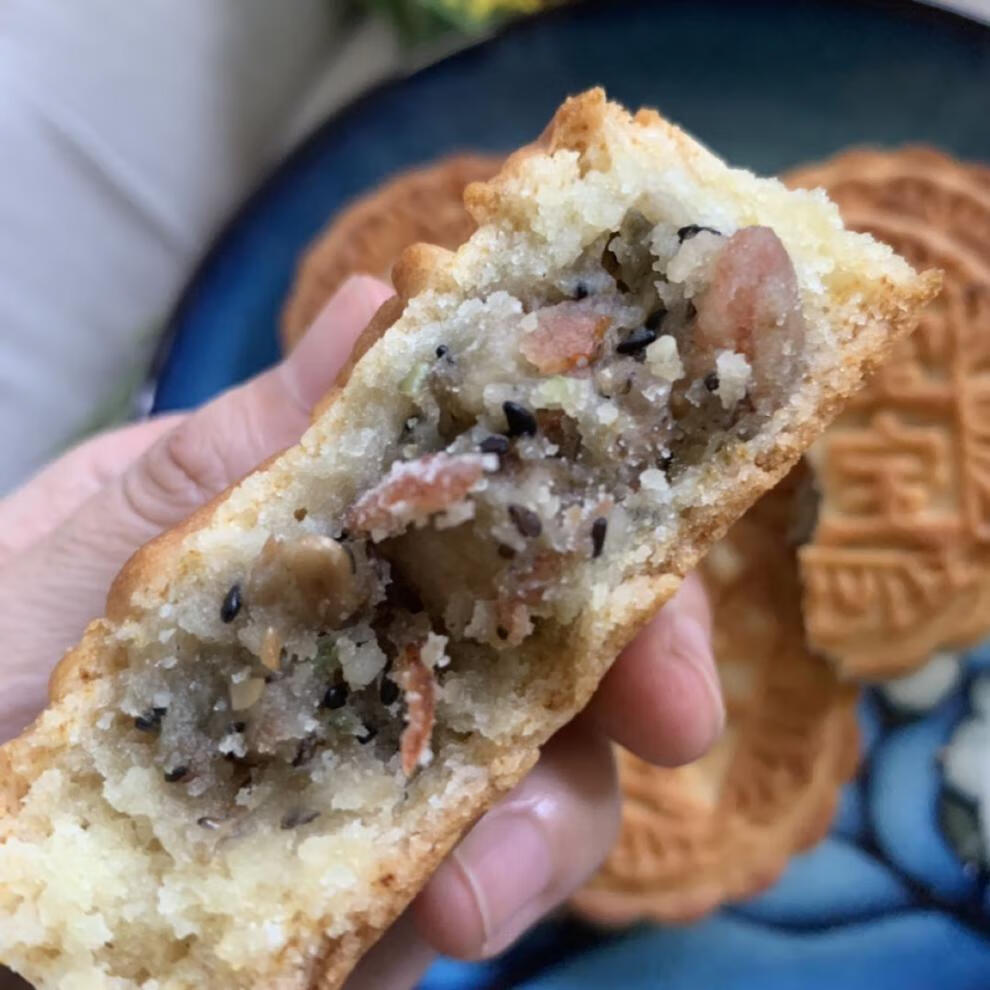 烟台机关食堂八宝月饼袋装5斤中秋五仁板栗豆沙 八宝一斤四个【图片