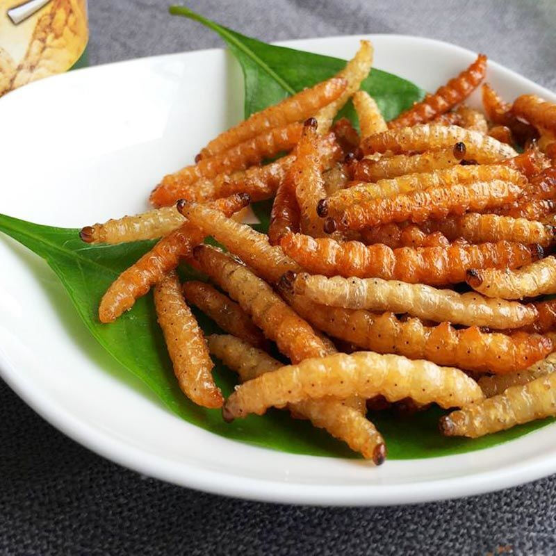 云南傣族美食油炸竹香虫香酥竹蜂昆虫美味竹林竹节虫 椒盐/香辣各1罐