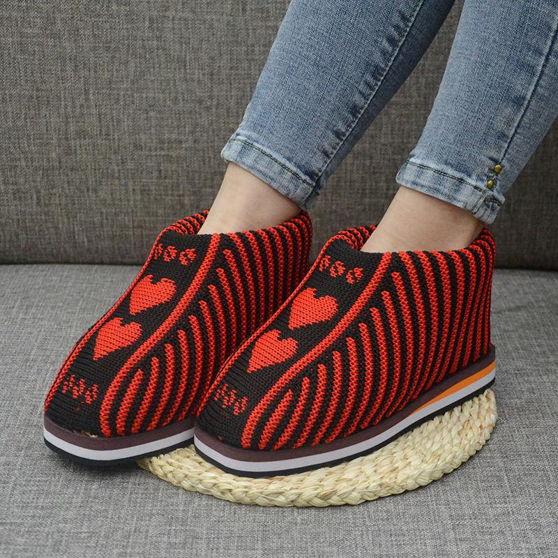 毛线鞋手工编织新款毛线鞋子手工编织棉鞋棉靴居家冬季保暖毛线成品鞋