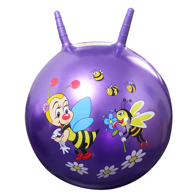 定制儿童玩具球18寸约45cm羊角跳跳球手柄球儿童充气玩具红色定制款