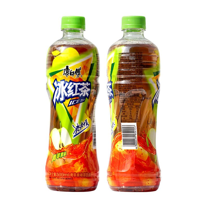 康师傅青苹果味西瓜味冰红茶饮料广东新货夏天清凉解渴 西瓜味2瓶 青
