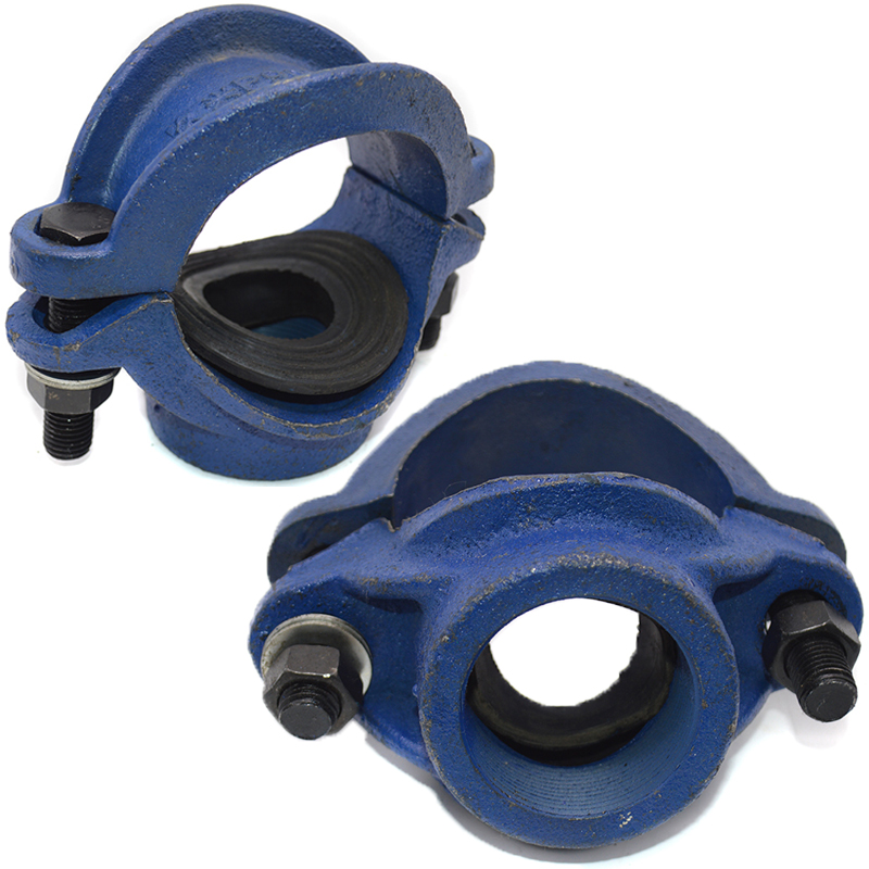 铸铁三通抱箍抢修哈夫钢板内丝口两合分水卡管道分流开孔卡箍1dn40050