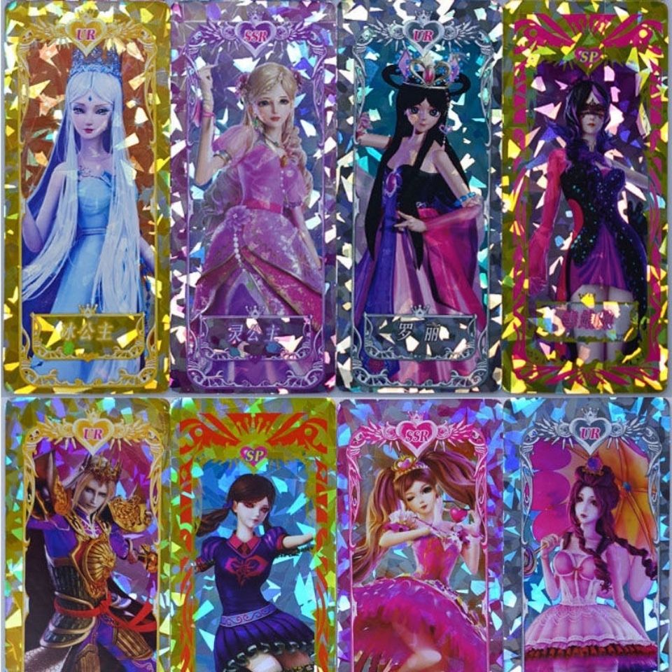 叶罗丽卡片公主卡牌卡册全套冰灵公主夜萝莉闪卡女孩玩具生日礼物