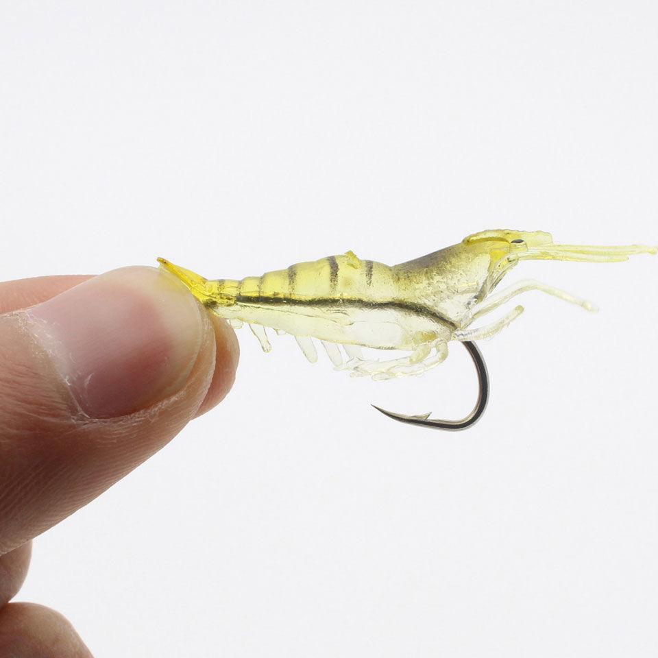 路亚仿真假饵4cm小草虾夜光带钩虾仿生饵软饵翘嘴鲈鱼淡海水通杀4cm12