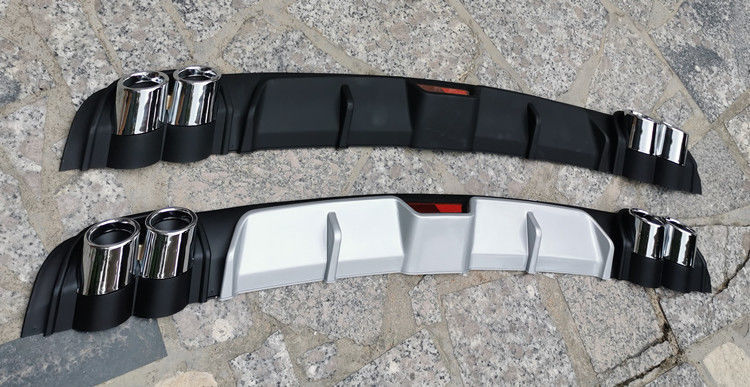 碳纤压纹扰流板鲨鱼鳍后保险杠导流板四出128cm假四出亚光黑色后扰流