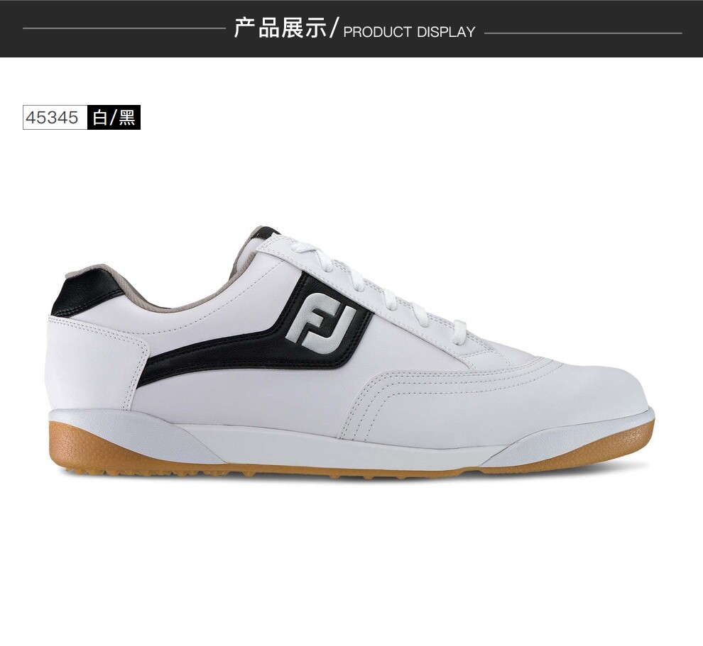 FootJoy高尔夫球鞋Originals男鞋FJ男士高尔夫鞋子运动鞋无钉鞋45347 黑 