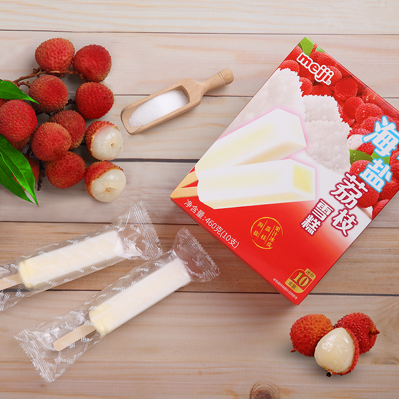 明治meiji海盐荔枝雪糕盒装冰淇淋日式水果冰激凌460g10支海盐荔枝1盒