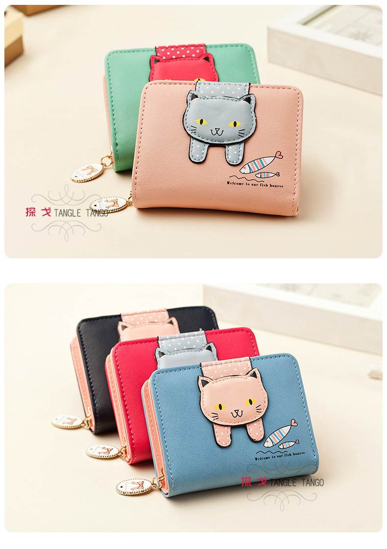 22新款动漫卡通钱包儿童钱包折叠学生女孩小清新卡通可爱迷你两折公主