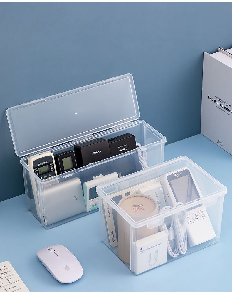 装东西的盒子遥控器数据线桌面收纳盒手机充电器耳机电线整理盒多功能