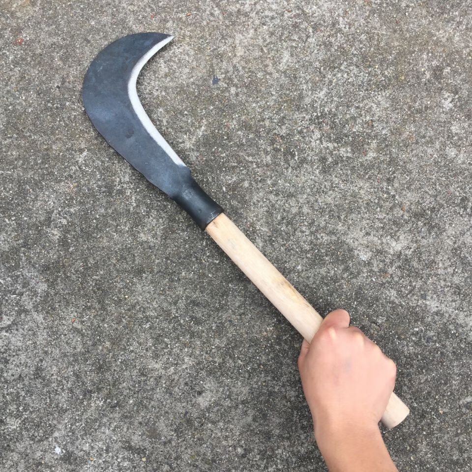 物鲜仙子 弹簧钢镰刀锻打镰刀土打镰刀老式镰刀砍柴刀107,117刀头割草