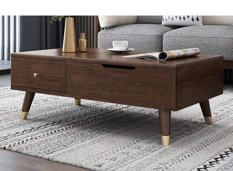 实木茶几脚胡桃色锥形橡木家具脚金色沙发脚斜锥木腿轻奢柜腿 铜套直