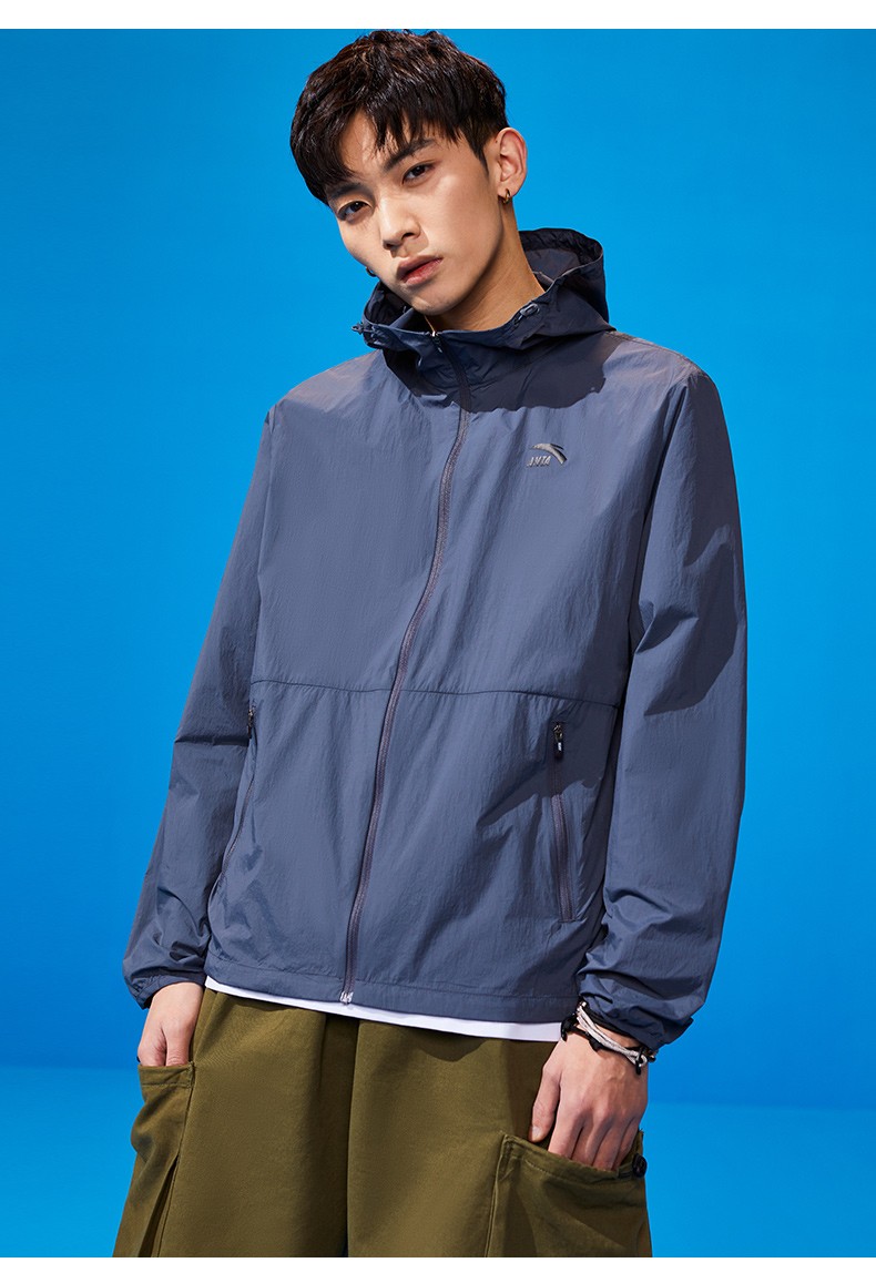 安踏外套男士风衣2022新款春季防风衣轻便连帽运动服冬季保暖休闲上衣