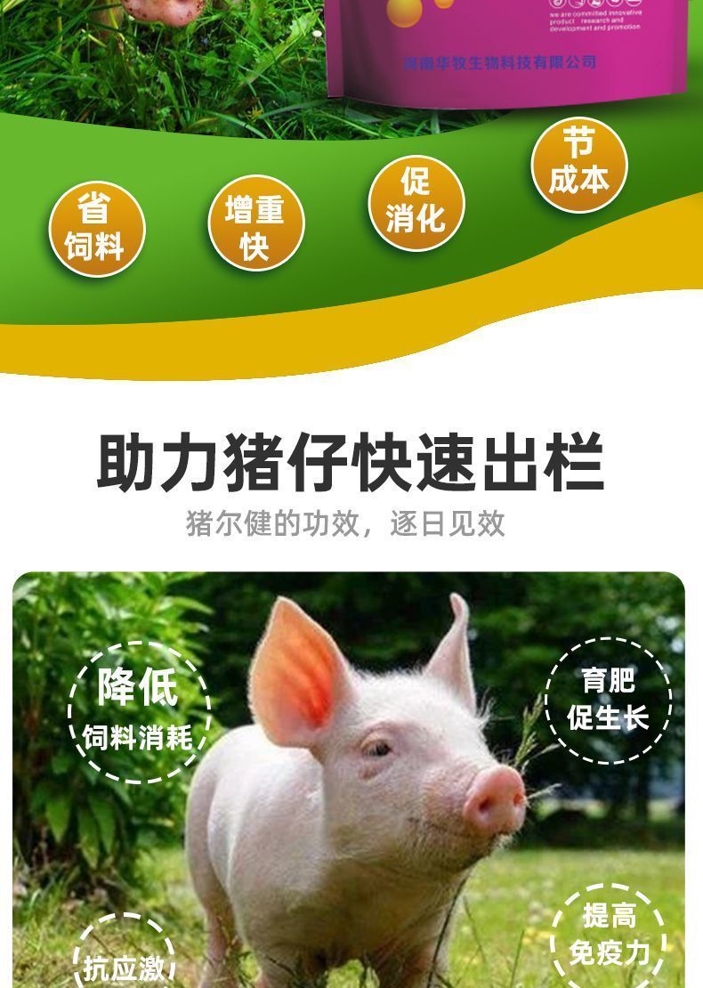 华牧猪尔健饲料添加剂猪儿耳健兽用仔猪用混合型促生长得快猪尔壮猪尔