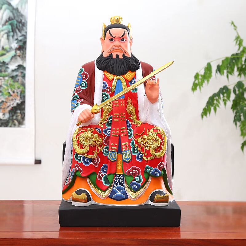 张天师神像护法龙虎山天师府道教祖师极彩树脂玻璃钢供奉摆件19寸12寸