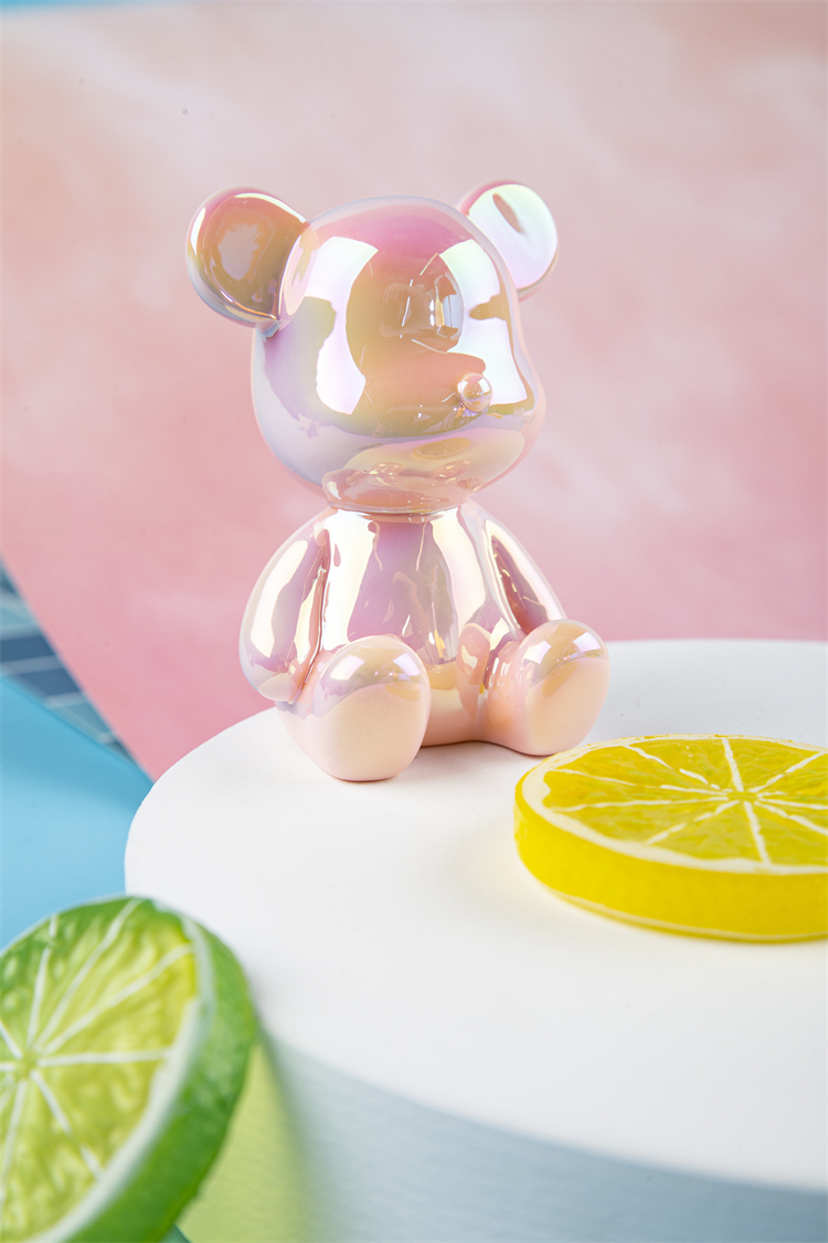 2022新款酷乐潮玩珠光熊创意摆件时尚家居装饰玩具节日礼物女生黄色高