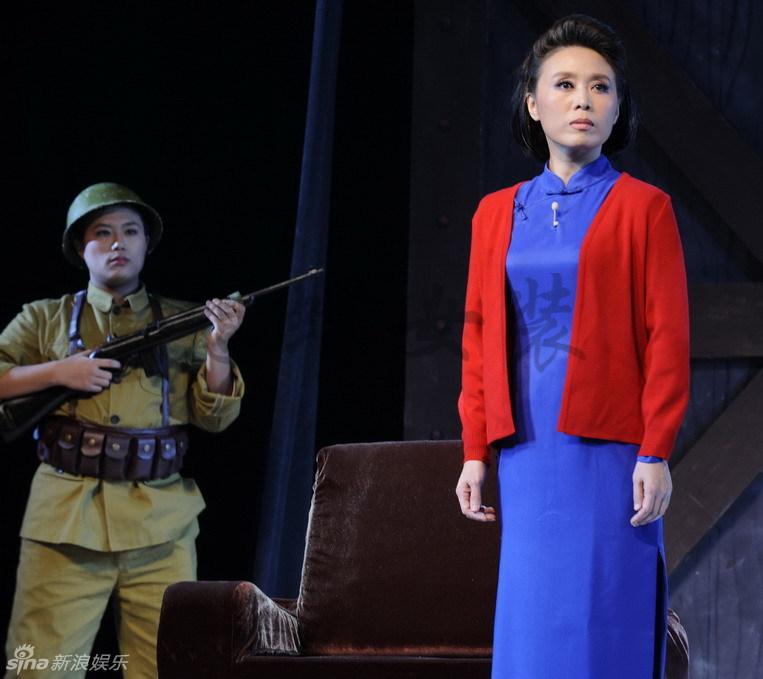 江姐服装舞台话剧演出服 红梅赞民国表演服饰女款旗袍jzh 三件套(针织
