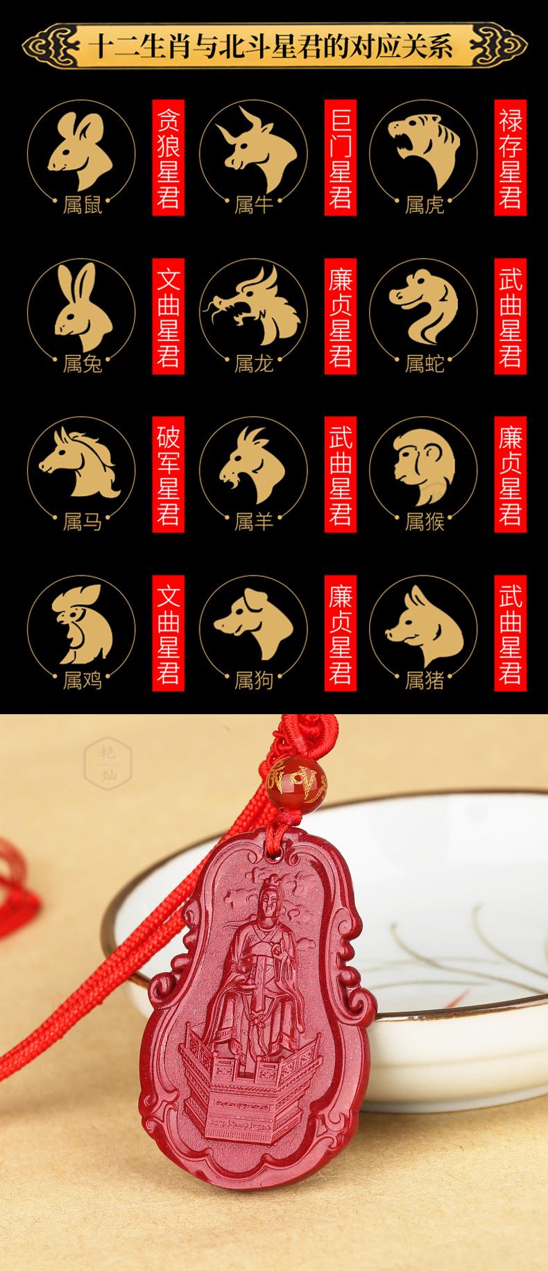 艳灿十二生肖本命佛实用挂件生日礼物大圣北斗七元君七星君吊坠男女款