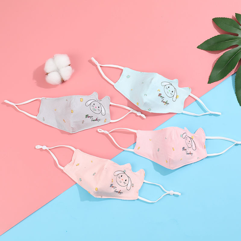 薄款宝宝小童透气冰丝儿童可洗口罩3幼儿开口棉男宝3个装03岁可调节