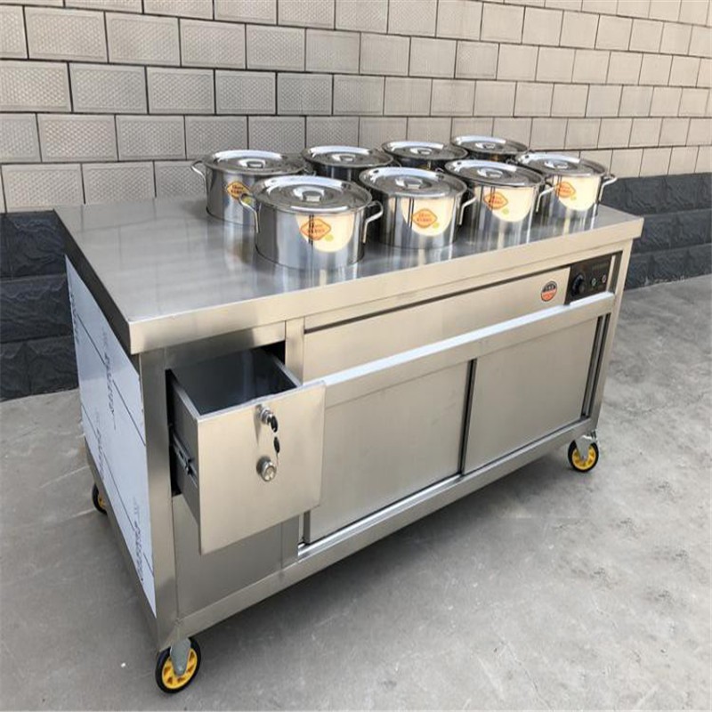 早餐车 商用不锈钢保温粥车早餐车摆摊移动餐车小吃车保温粥台卖粥车
