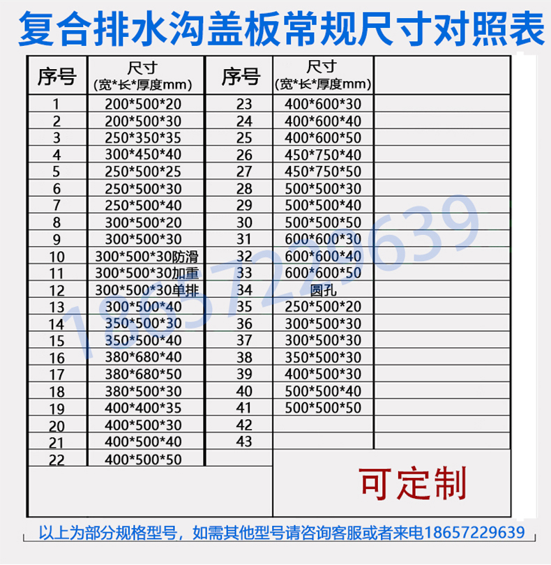 复合树脂排水沟盖板厨房下水道水沟盖板井盖方形雨水篦子地沟盖板科