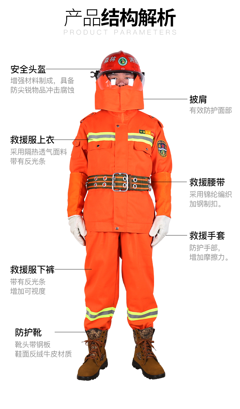 森林防火服装消防员护林防化服防火物资森林消防服装全套扑火服装鞋子