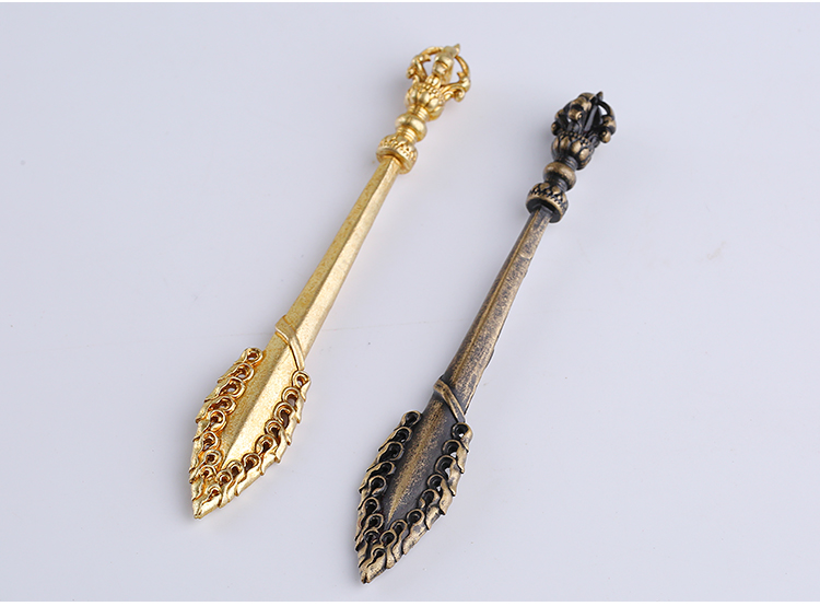 西藏配饰纯铜文殊智慧剑摆件菩萨密宗法器吊坠降魔杵宝剑挂件1 青古色