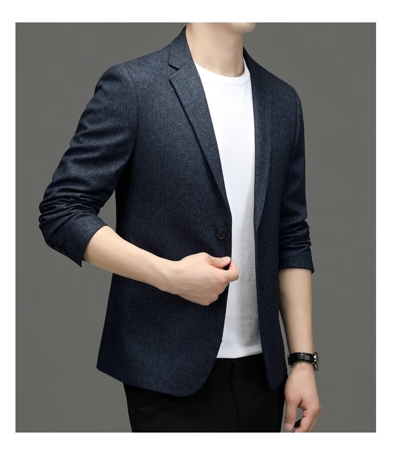 皮尔卡丹【优选臻品】休闲西服男单西春秋季新款小西装男单件上衣中年