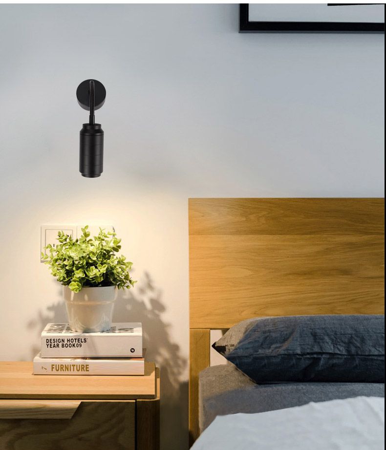 欧普侍 软管射灯led明装长臂杆吸顶小迷你调焦背景墙壁灯侧装轨道灯