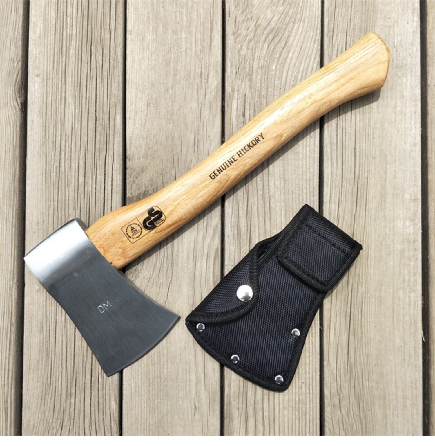 德式手斧斧头野营斧户外斧斧子山胡桃木柄锰钢锻打配斧套黑色德式胡桃