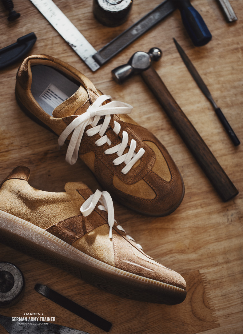 马登maden男鞋夏季新款复古德训鞋小众运动休闲板鞋做旧脏脏德军训练