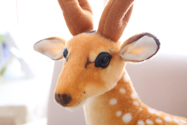 梅花鹿毛绒玩具仿真麋鹿公仔可爱小鹿玩偶超级逼真动物布娃娃客厅装饰