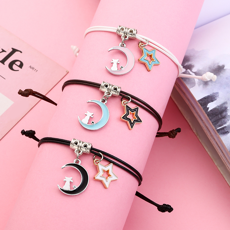 米囹三人闺蜜版手链女友谊手环多人款四叶草星星学生好朋友手饰男love