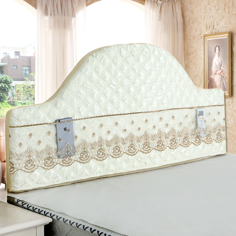 定做床头罩套欧式不规则老式夹棉布艺半圆弧度异形防尘靠背保护套床头