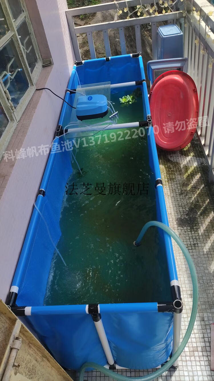 帆布鱼池加厚带支架子简易阳台养鱼池地缸暂养殖水箱长方形锦鲤池采用