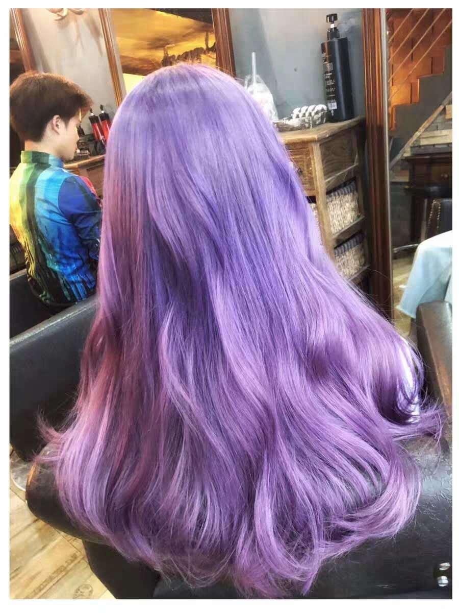雾粉紫发型图片图片