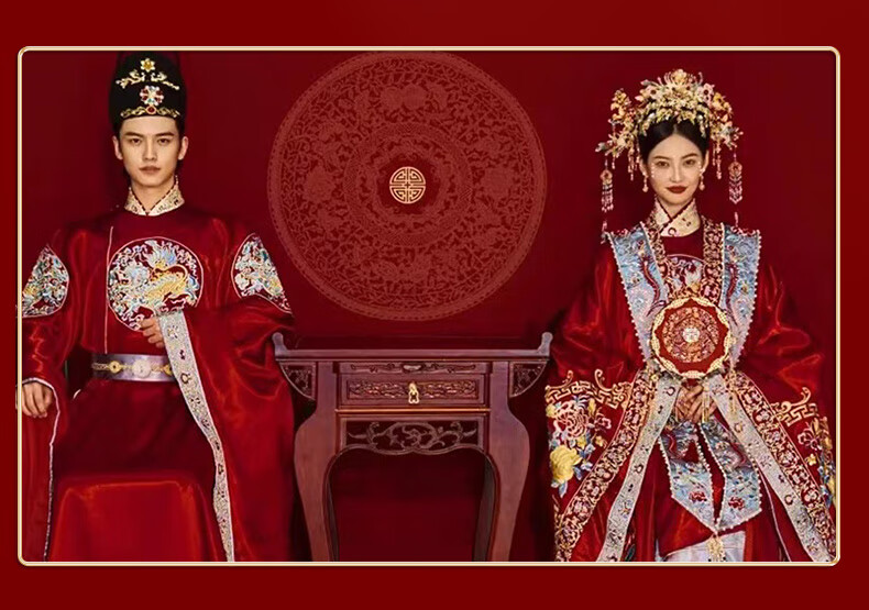 明制婚服明朝结婚婚宴皇后新款凤冠霞披中国风中式新娘花嫁大婚冬季套
