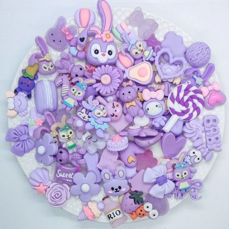 奶油胶小饰品手机壳配件相框配饰 水杯装饰 绿色随机10个不挑款 只有