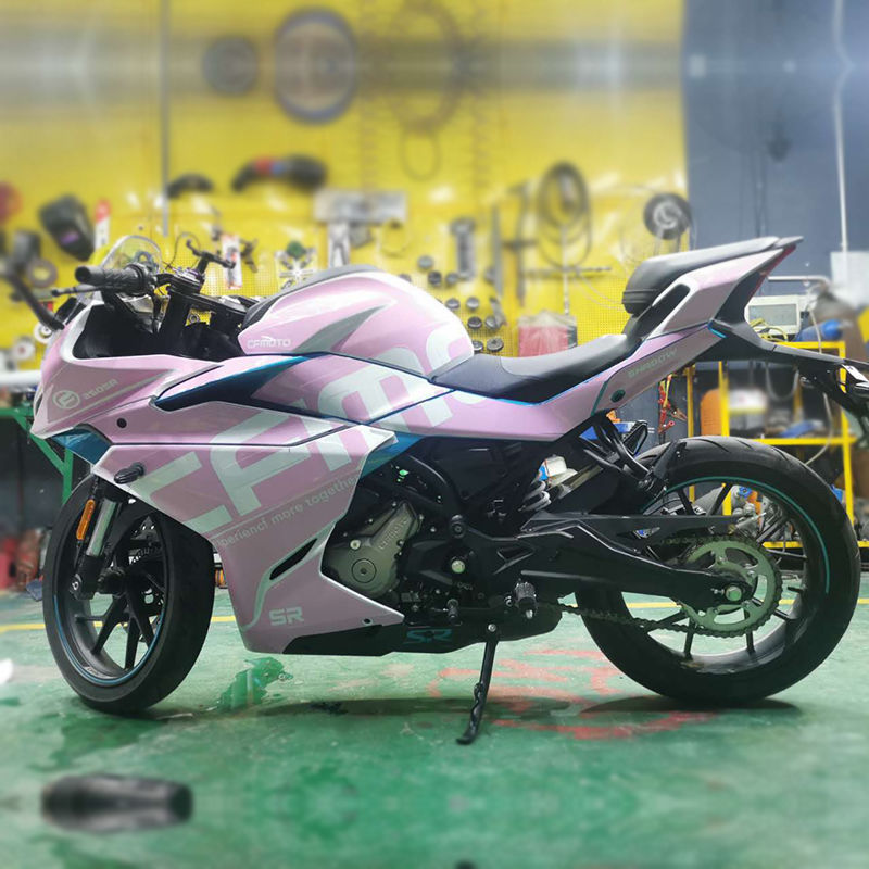 春风250sr全车贴花个性车身贴纸贴膜版花版画哑光磨砂 蓝粉渐变【图片