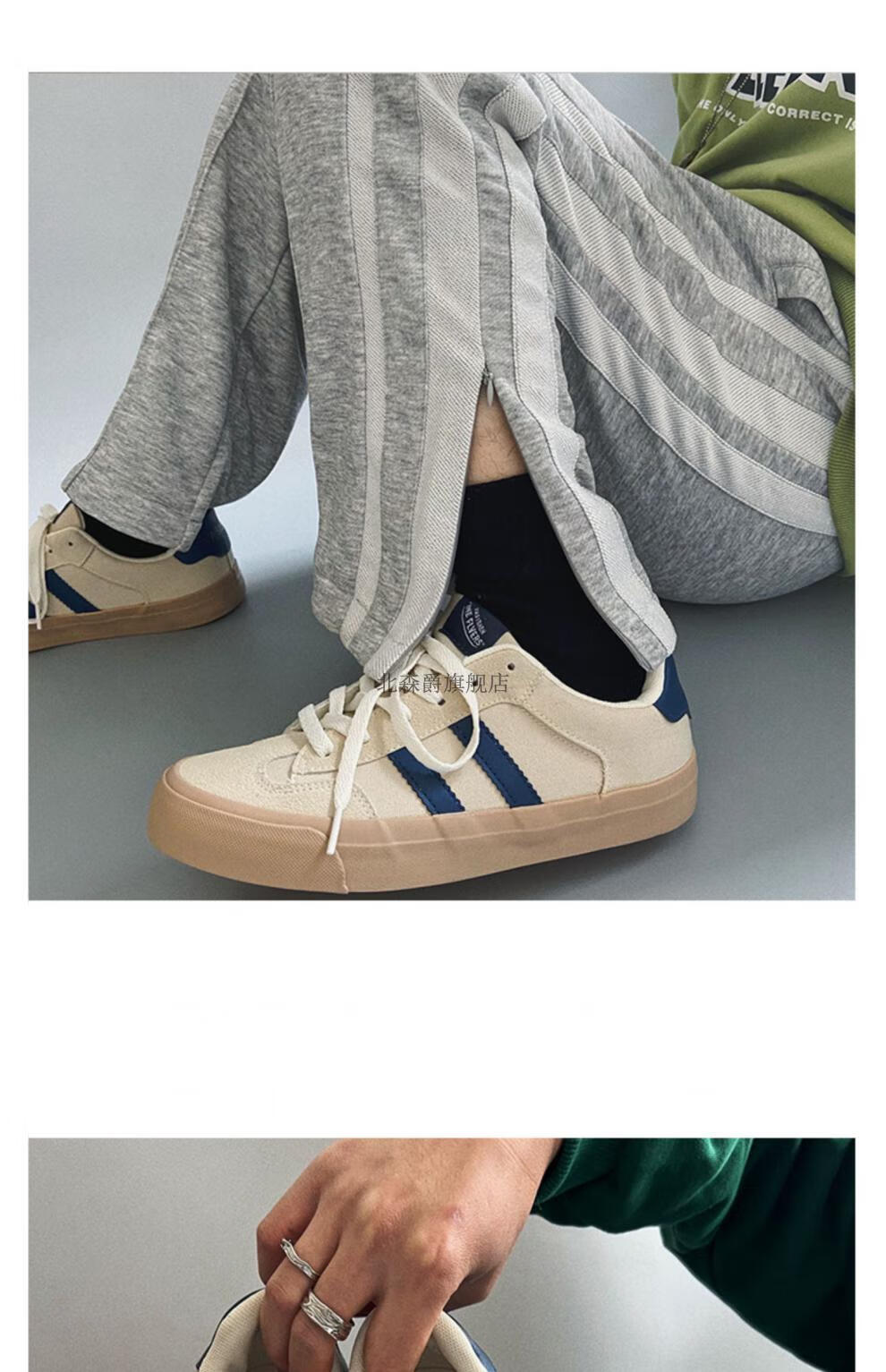 日本冈山久留米硫化鞋帆布鞋小众低帮帆布鞋男复古日系蓝色39