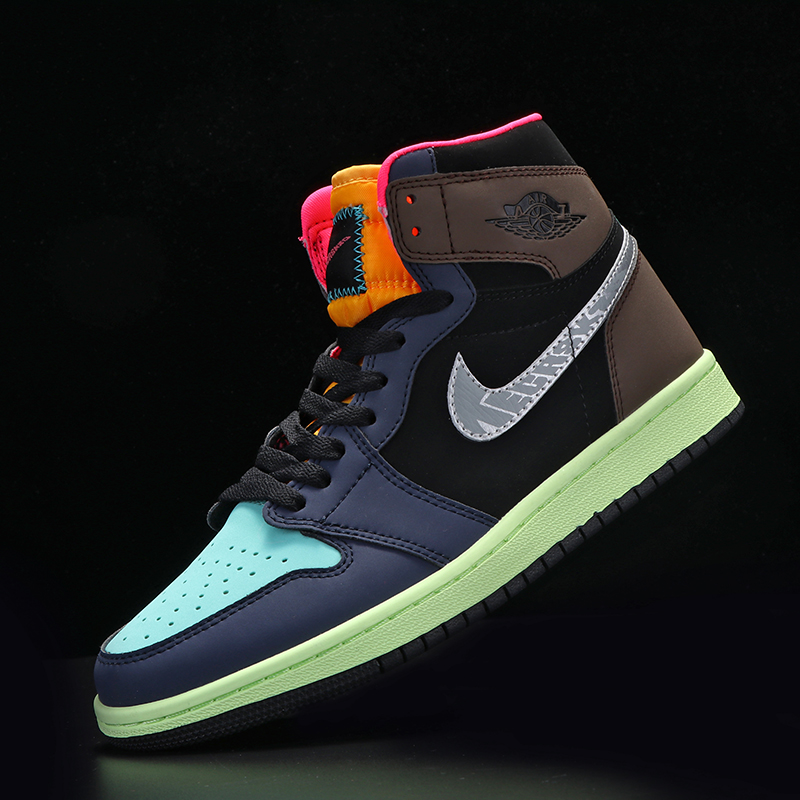 aj男鞋官网彩色拼接aj1女鞋高帮板鞋透气夏款休闲爱欧文 aj高帮