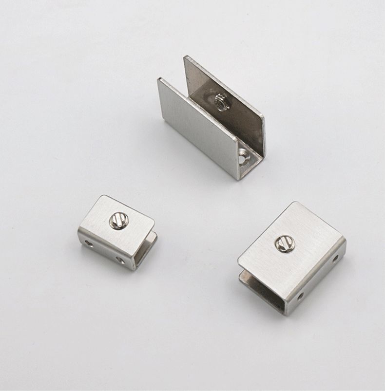 304不锈钢玻璃夹子10厘卡槽卡子托u型12厘层板夹8毫米固定器卡扣304