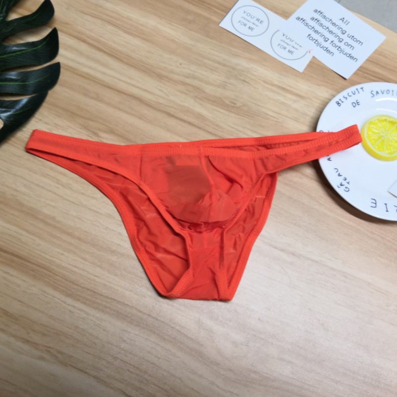 内裤男士冰丝内裤透明裤头裤衩一片式情绪性感高叉低腰丁字小三角裤男