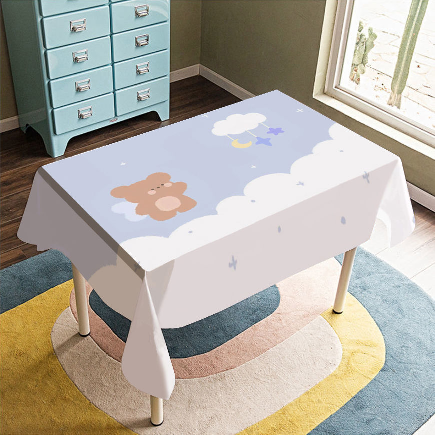 网红ins简约可爱卡通少女心桌布宿舍书桌桌垫卧室床头柜茶几桌布td01