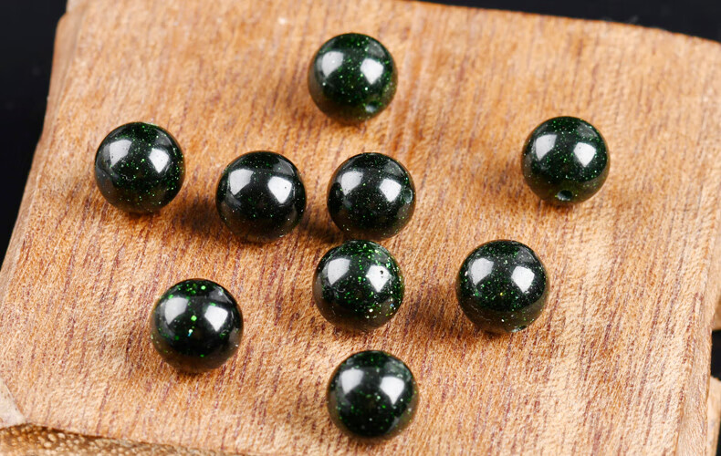 宝札 星空绿沙石散珠子绿砂石串珠子diy饰品手工水晶手链项链配件材料