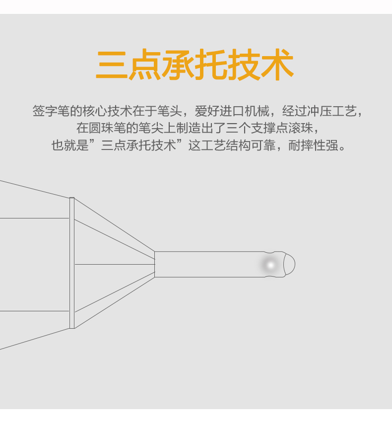 爱好直液式走珠笔全针管红笔黑笔水笔手账签字笔商务0.