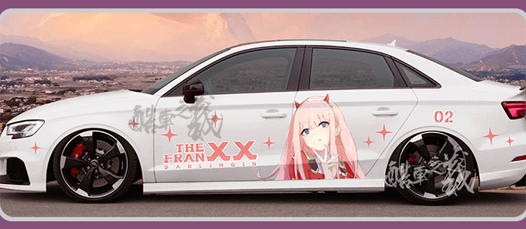 国家队达令02痛车车贴二次元动漫卡通个性定订制汽车身装饰贴纸款式7