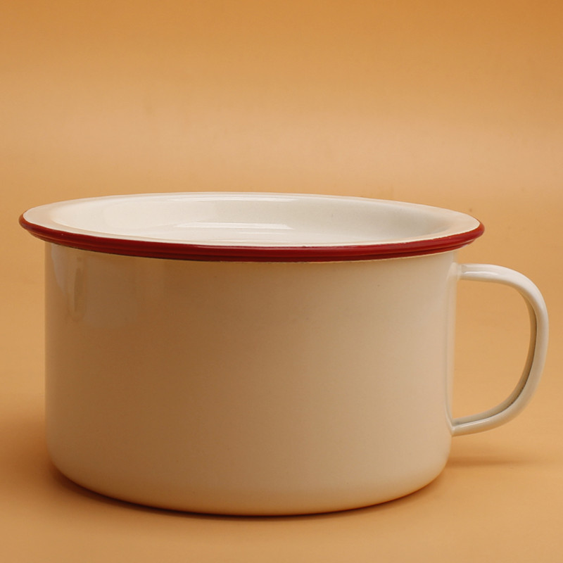 搪瓷碗饭碗新品搪瓷袋盖学生宿舍大号方便面快餐杯怀旧老式饭缸子饭盒